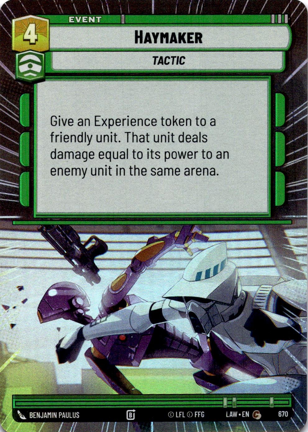 Haymaker (Hyperspace Foil) NM/M C 670 A Lawless Time Star Wars Unlimited