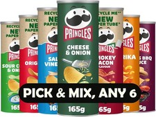 Pringles Crisps Variety Pack – Pick & Mix Any 6 Flavours – 165g Tubs – Cheese &