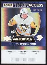 2021-22 Upper Deck Credentials #82 Drew O'Connor 2020-21 Debut TA #/999
