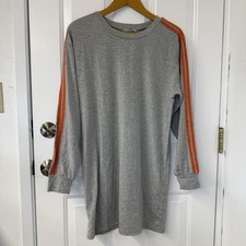Charlotte Russe Dress Juniors S Gray Orange Athletic Stripe Jersey