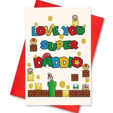 Funny Father  s Day Card with Envelope, Super Daddio Card for Dad Daddy Gra