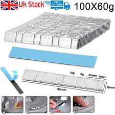 100 x Adhesive Lead Free 60G Strips Stick On Wheel Balance Weights Top Quality