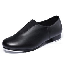 Linodes Unisex Soft Leather Upper Top Elastic Slip on Tap Shoe Dance Shoes...