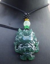 Video Certified Green Natural A Jade jadeite pendant Dragon Head 118737 VS