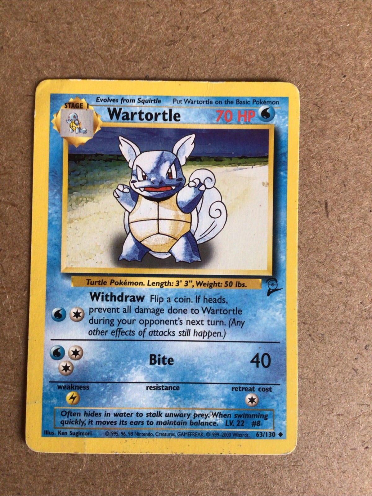 Pokémon TCG Wartortle Base Set 2 63/130