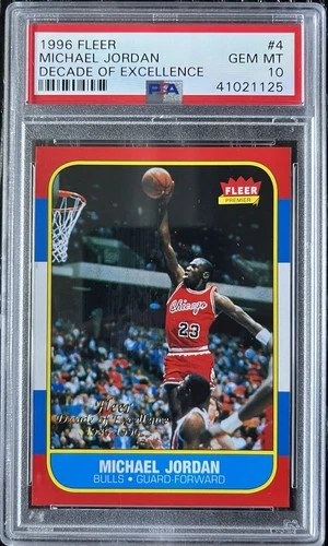 1996 FLEER DECADE OF EXCELLENCE #4 MICHAEL JORDAN PSA 10 GEM MINT