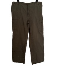 Carhartt Pants Olive Ripstop Multi-Pocket Cargo Drawstring Waist Zip Men's XL