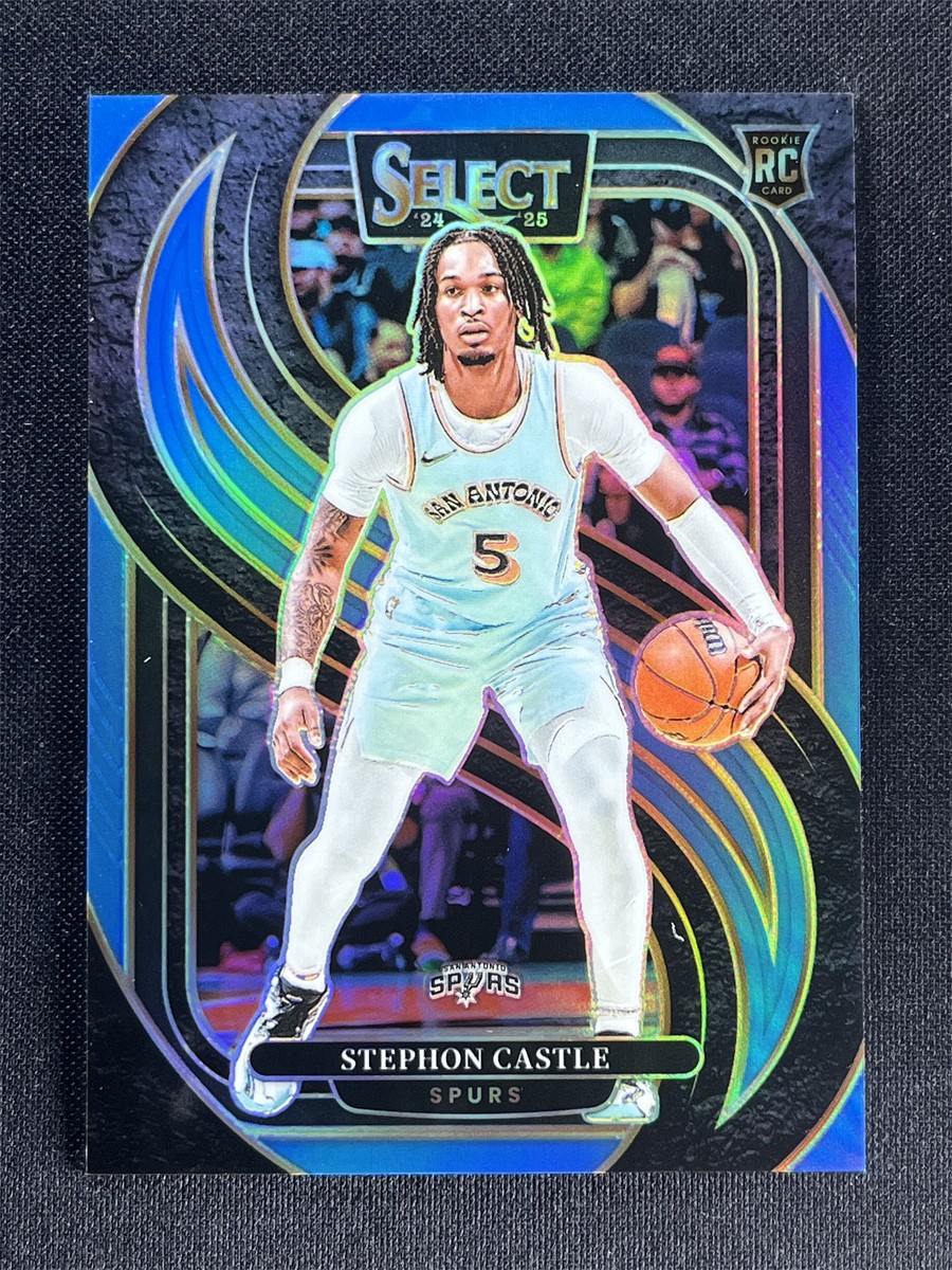2024-25 Panini Select Stephon Castle Premier Level Light Blue Prizm RC /299 &A