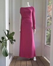 Lulu's Elegant Fuchsia One Sleeve Long Maxi Dress-Size L - NWT