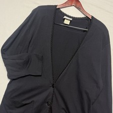 Alakazam of California Black Cardigan Women's Large Button Sweater Made in USA