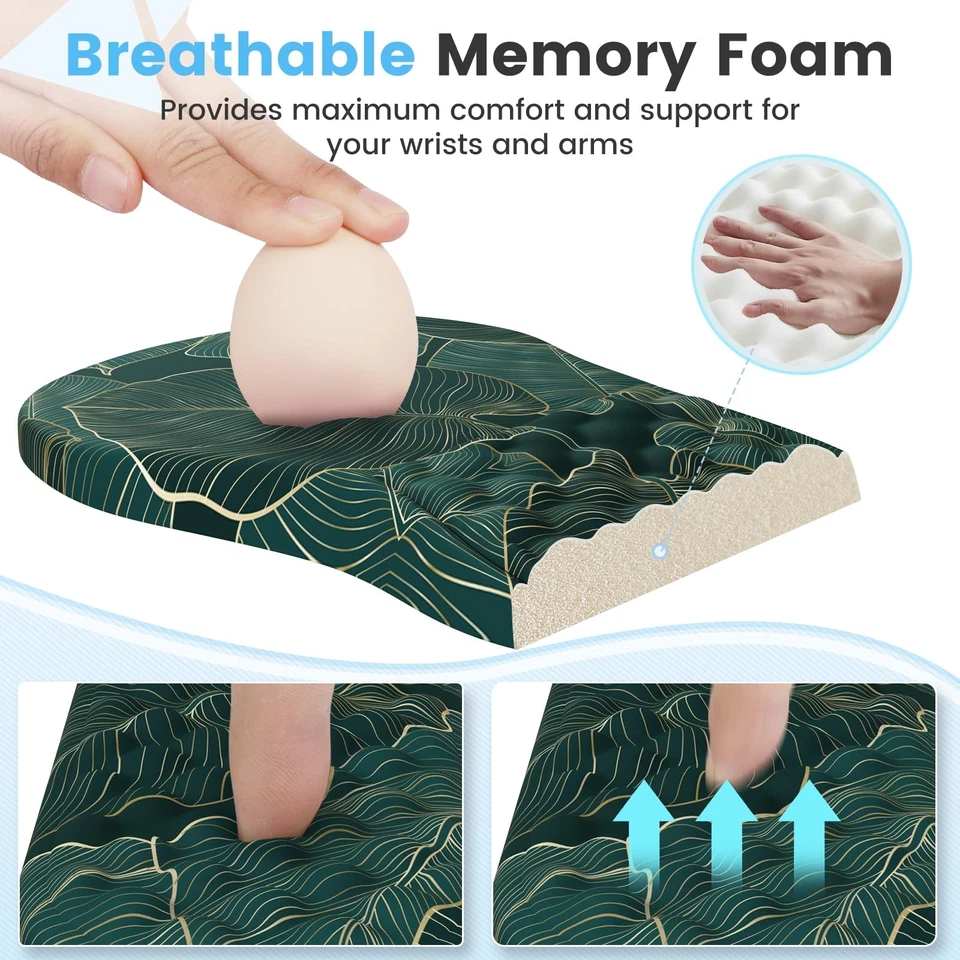 Ergonomic Mouse Pad with Wrist Rest and Keyboard Wrist Rest, 3 PCS Computer C... - Image 4 of 4