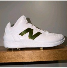 Botines de béisbol New Balance Fuelcell Ohtani 1 talla 8 de metal dorado blanco MSHOWT1