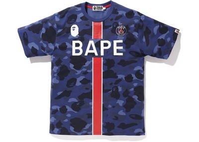Size M - BAPE x PSG Tee Navy BAPE-8URQBSZ8 Pre-Owned
