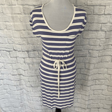 Old Navy women S stripe short sleeve scoopneck  shirt dress with tie waist