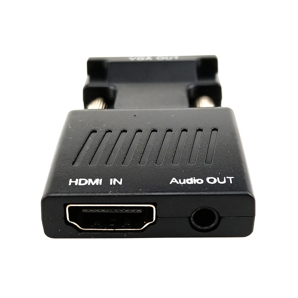 HDMI Female to VGA Male Converter 1080P Video 3.5mm Audio Laptop Display Adapter - Image 2 of 4