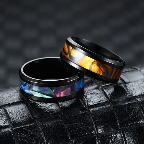 Ringe Herren Titan Stahlband Silber Damen Fashion Dragon Punk Damen+ K - Bild 7 von 18