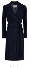 Jaeger 100% Wool Wrap One Button Belt,  Coat Size 14 Rrp £325 Dark Navy