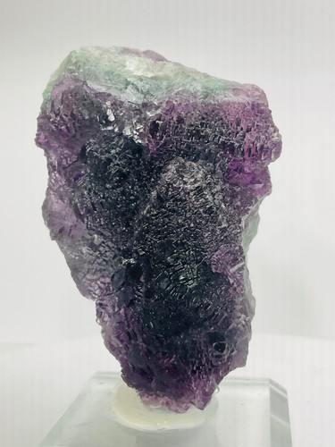 Racimo de fluorita-fluorita púrpura-mina yaogangxiana, China-225 g, base de exhibición de vidrio - Imagen 7 de 10