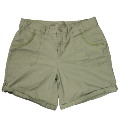 Gloria Vanderbilt Misha Short Stretch Cotton Light Olive Green 12 (34x5.5)