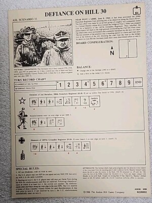 Paratrooper ASL Module 2 Vtg WWII Avalon Hill 1986 Incomplete