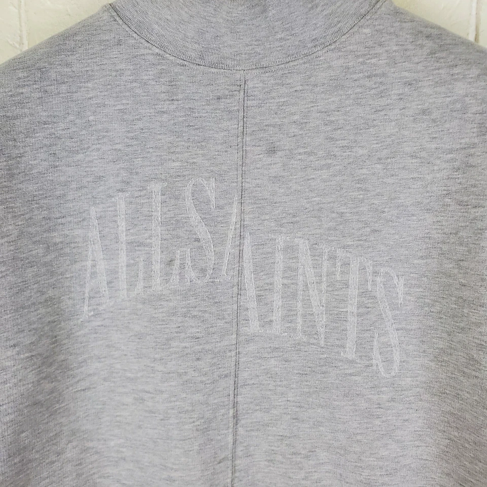 ALLSAINTS толстовка женщин маленький серый высокий воротник длинным рукавом эластичной пуловер - Изображение 3 из 4