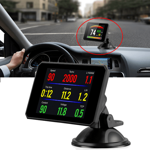 Car OBD2 HUD Head Up Display Speedometer Alarm Oil Water Temp Gauge Monitor -AU - Picture 21 of 24