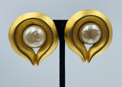 Boucles D'oreilles Vintage Clips Plaqué Or Amerik - Occasion En Bon état - Couleur Jaune