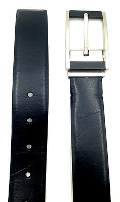 $85 Club Room Men Black Brown Leather Strap Reversible Buckle Dress Belt Size 36