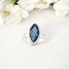 London Blue Topaz 925 Sterling Silver Elegant Jewelry Ring For Engagement Ring