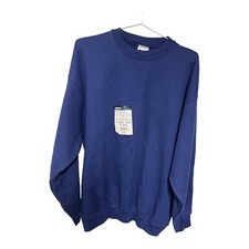 TULTEX Superweight 50/50 blend Navy Blue crewneck sweatshirt L vtg 90s y2k blank
