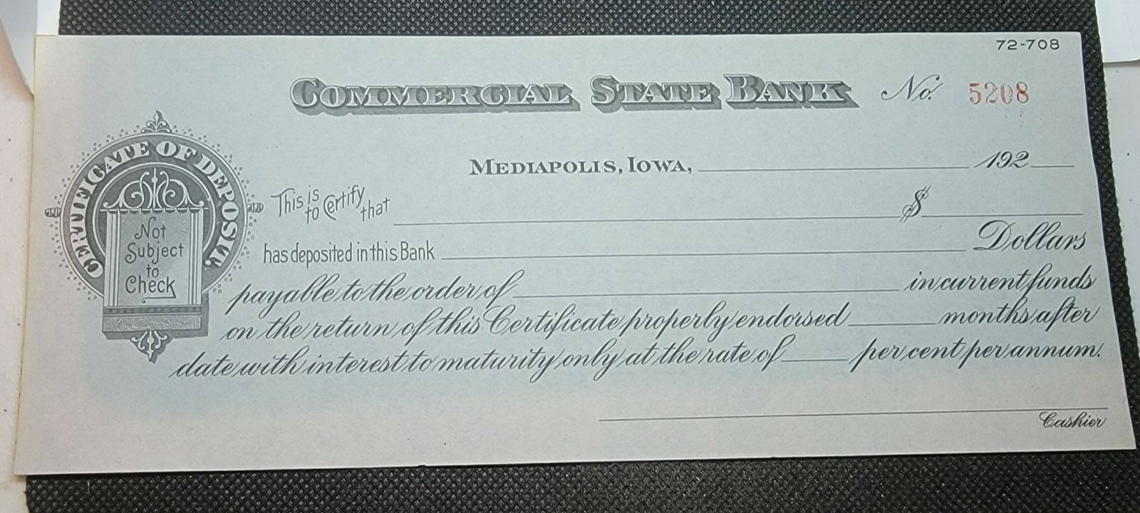 MEDIAPOLIS,IOWA BANK CHECK 192?, SEE PICTURES E172 eBay