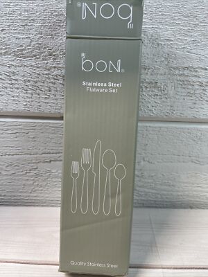 BON 20 Piece Silverware Flatware Cutlery Set Stainless Steel Utensils