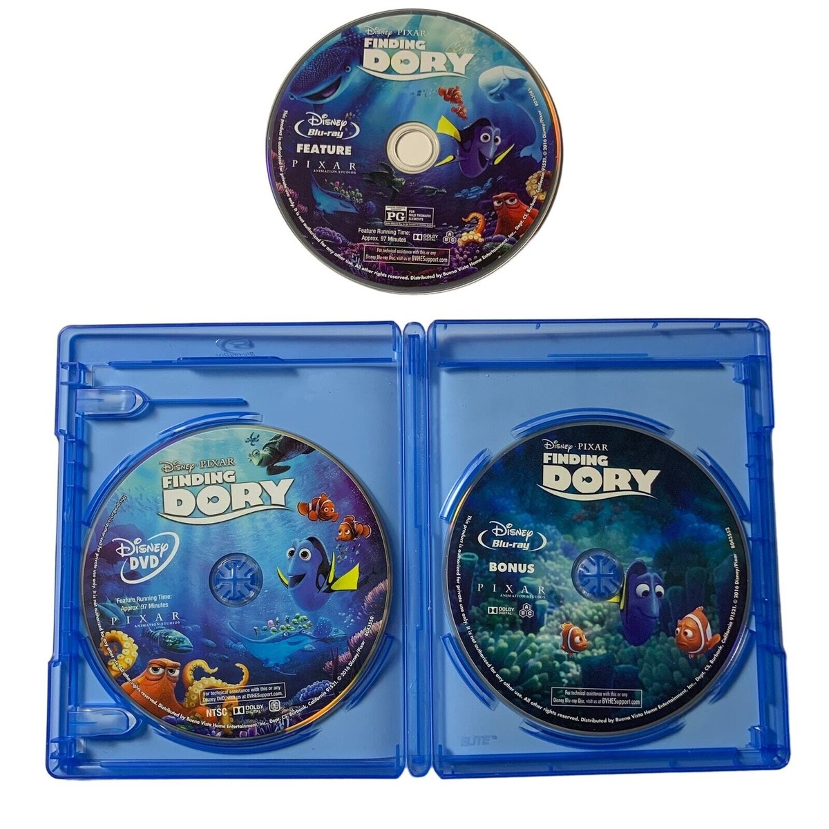 Disney Pixar Finding Dory Trouver Doris Blu-Ray + DVD + Digital
