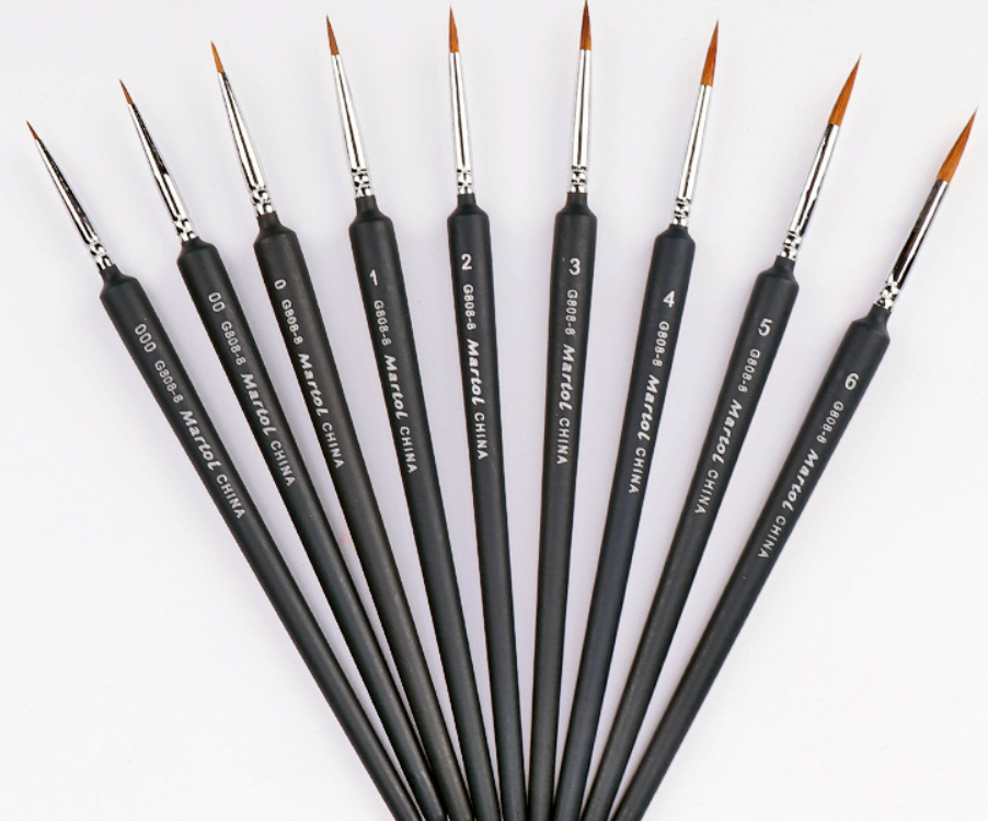 Artist Paint Brush Sable Hair Detail Miniature Brush Longliner Taklon Paintbrush eBay