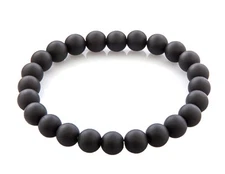 Stackable Matte Black 8mm Stone Stretch Buddha Bracelet Mens Unisex NEW