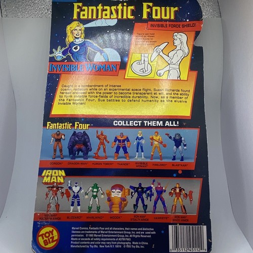 Fantastic Four Invisible Woman Clear Figure Sealed Marvel Comics 1995 Toy Biz - Picture 5 of 5