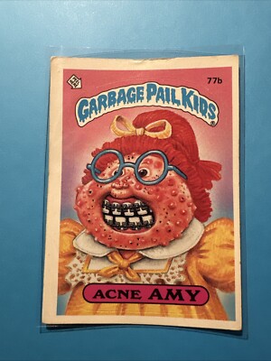 GPK Garbage Pail Kids 1985 Series 2 Topps Stickers 77b ACNE AMY