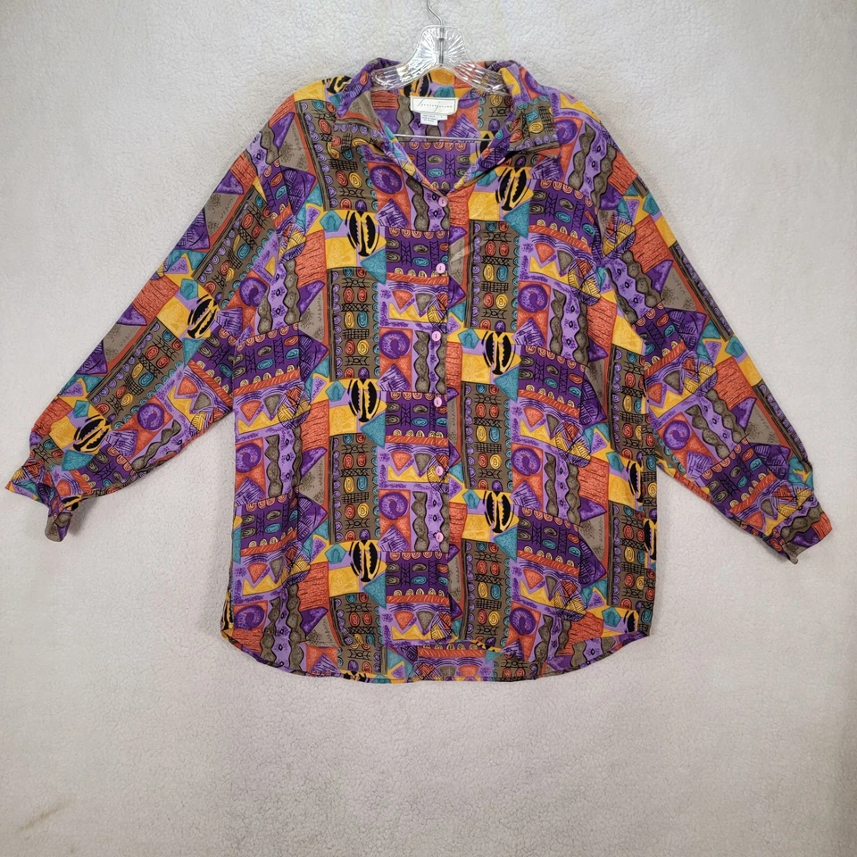 Blusa Maximalista Retro De Colección Años 90 Spenser Jeremy Mujer Top Púrpura Pura Seda Talla L Foto 4 de 4