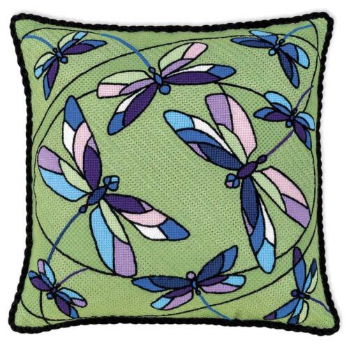 Riolis counted cross stitch Kit Cushion/Panel Stained Glass Window. Dragonflies, - Picture 1 of 5