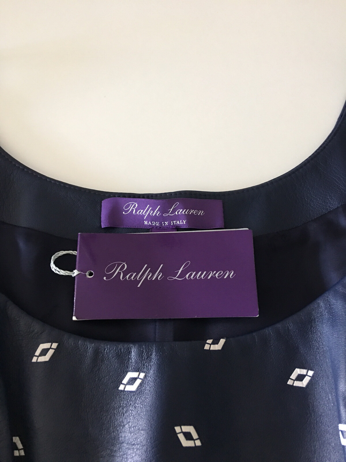 NWT $4,990 RALPH LAUREN PURPLE LABEL NAVY MU LAMB LEATHER DRESS SIZE 2 image 4
