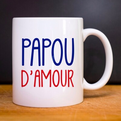 Tasse Tasse Keramik weiß PAPOU D'AMOUR