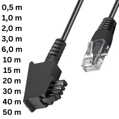 GOOBAY DSL Router VDSL IP Kabel schwarz FritzBox EasyBox Speedport RJ45>TAE alle Längen