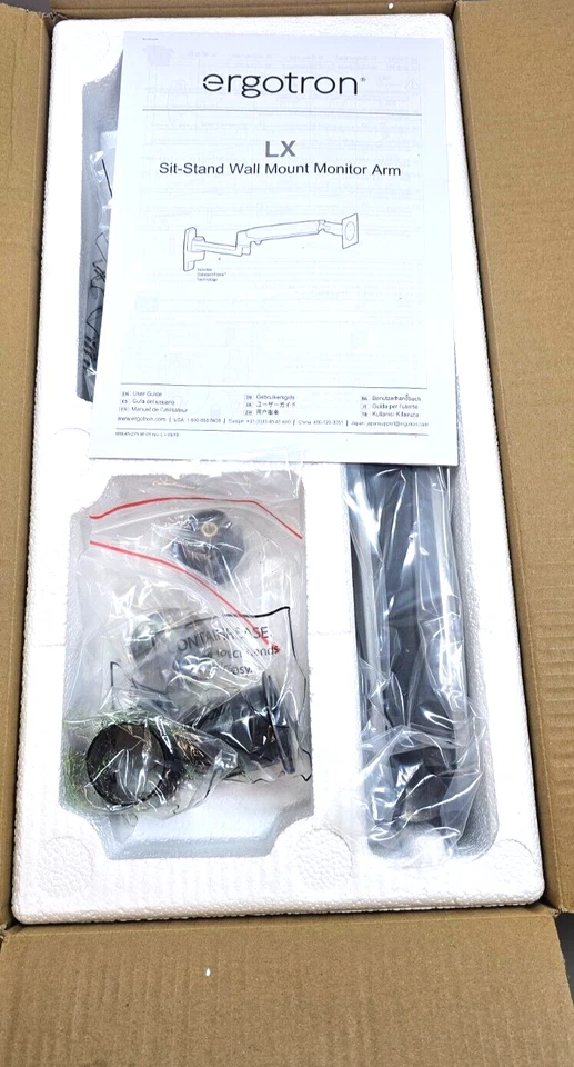 Ergotron LX Sit-Stand Wall Mount Monitor/TV Arm, Up To 42'' 7-25lbs (45-353-026) - Image 2 of 4