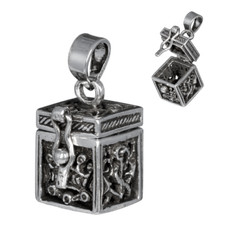 Medaglione Scatola Cassa Rimorchio 925er Argento Simbolo Gioiello Nuovo