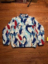 Patagonia Synchilla Womens Medium Pullover Fleece Snap-T Sweater Feather Dance