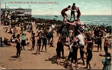 Postcard Jolly Bathers on the Beach in Asbury Park, New Jersey