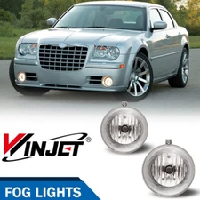 Pair Fog Lights Fit For Chrysler 300 Dodge Jeep Bezels Front Clear Lamp