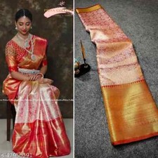 Ban rasi Triple Shades Tissue Silk Saree With Blouse