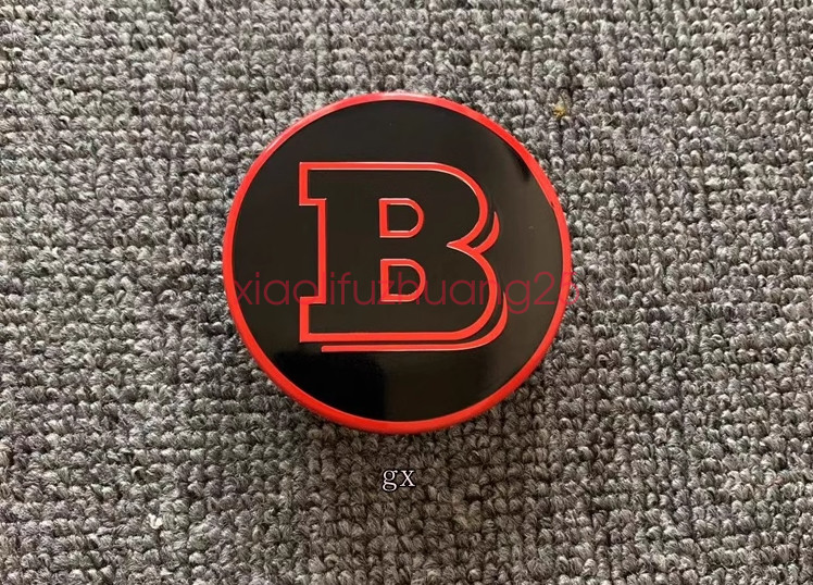 For Mercedes Centre Caps 75mm Brabus Emblems Logo Alloy Wheel Badges RED Black