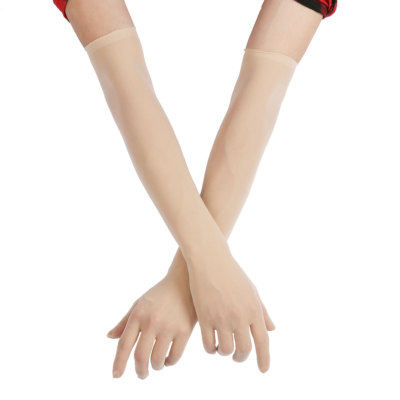 DE Damen Lange Handschuhe transparent Weichem Mesh Armstulpen Sommer Fäustlinge